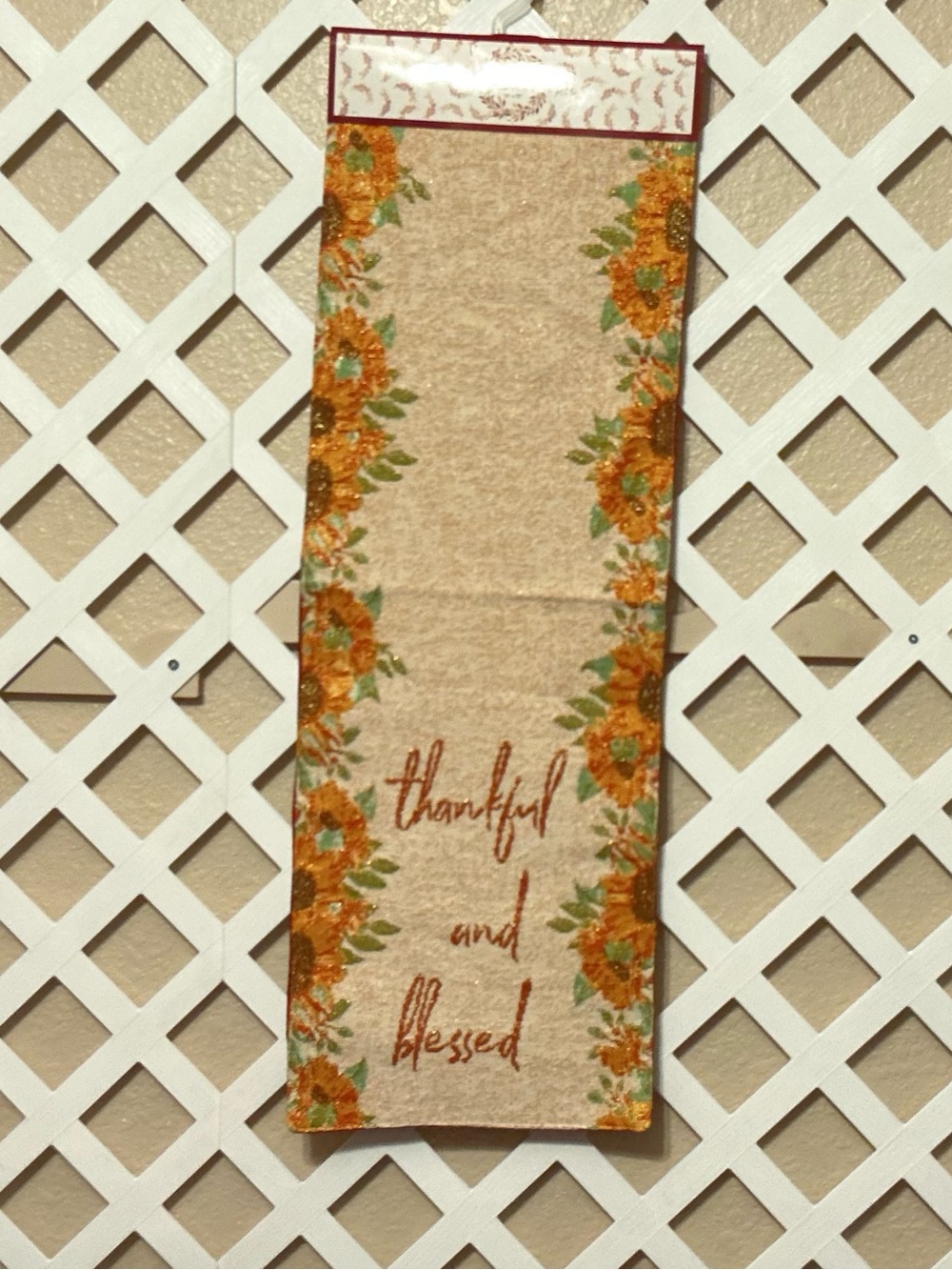 Thankful and Blessed Embroidered Fall Floral Table Runner